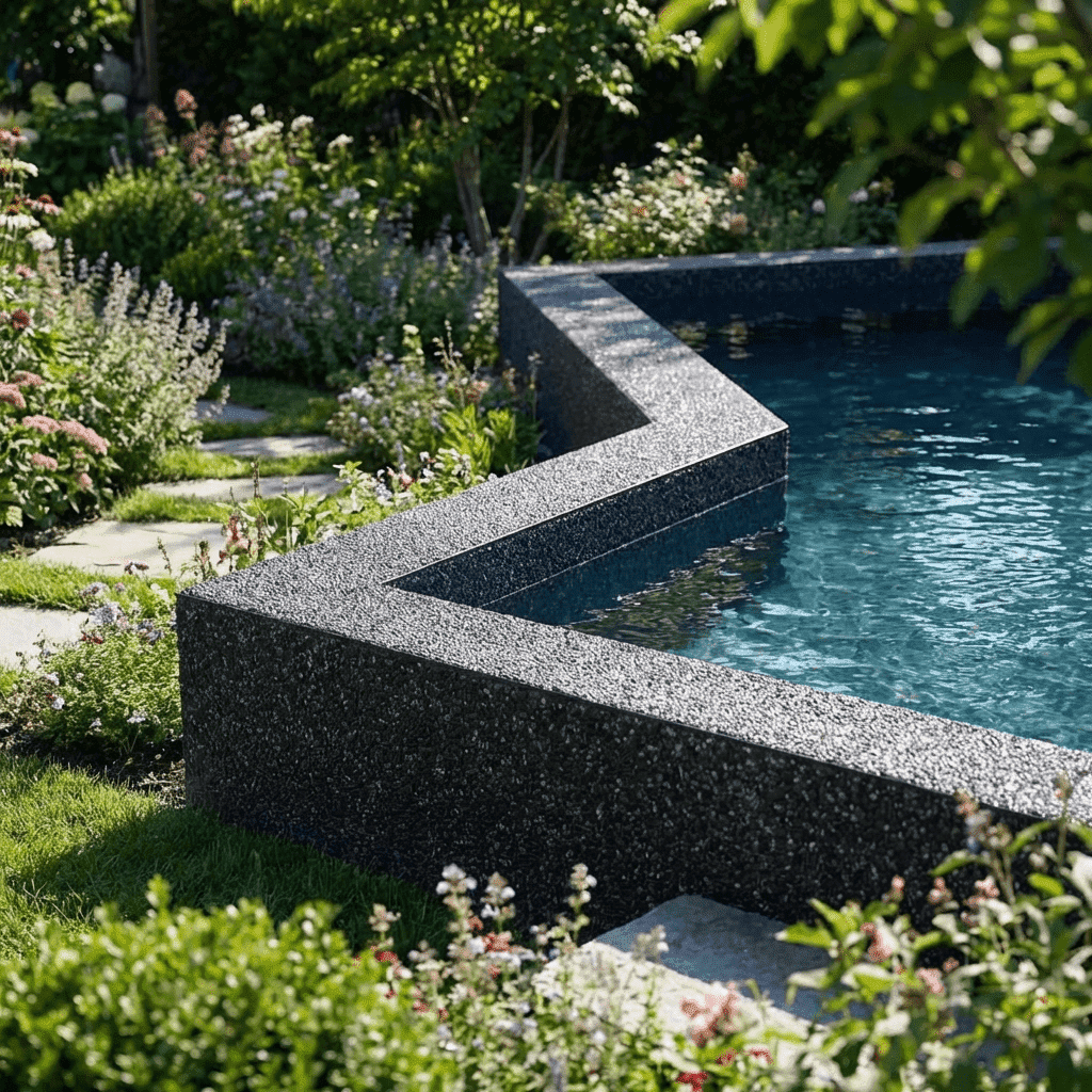 Steinteppich Pool & Umrandung Set | 100kg Marmor | Primer | Binder | Versiegelung | ca. 10m²
