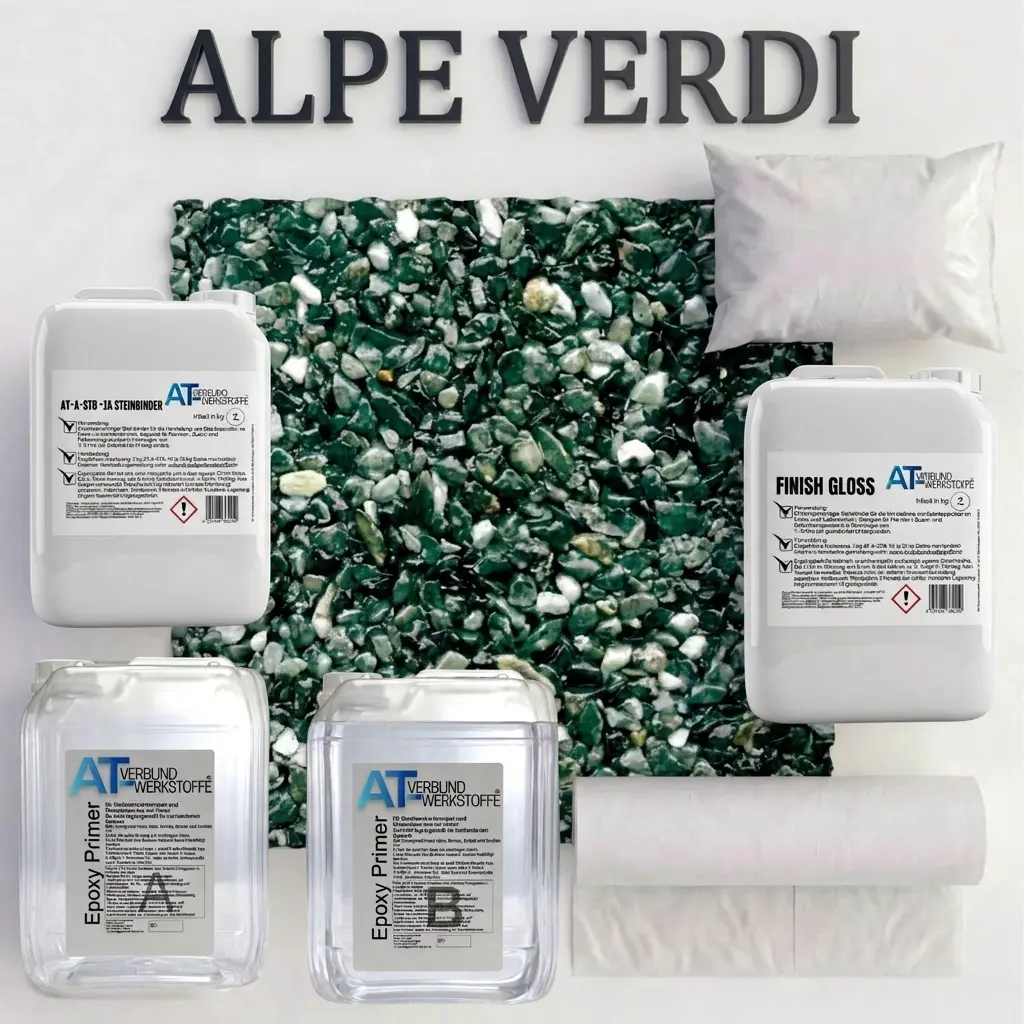 Steinteppich Profi-Set Vlies | Verde Alpi | 2,5m² Steinteppich Profi-Set Vlies | Verde Alpi | 2,5m²