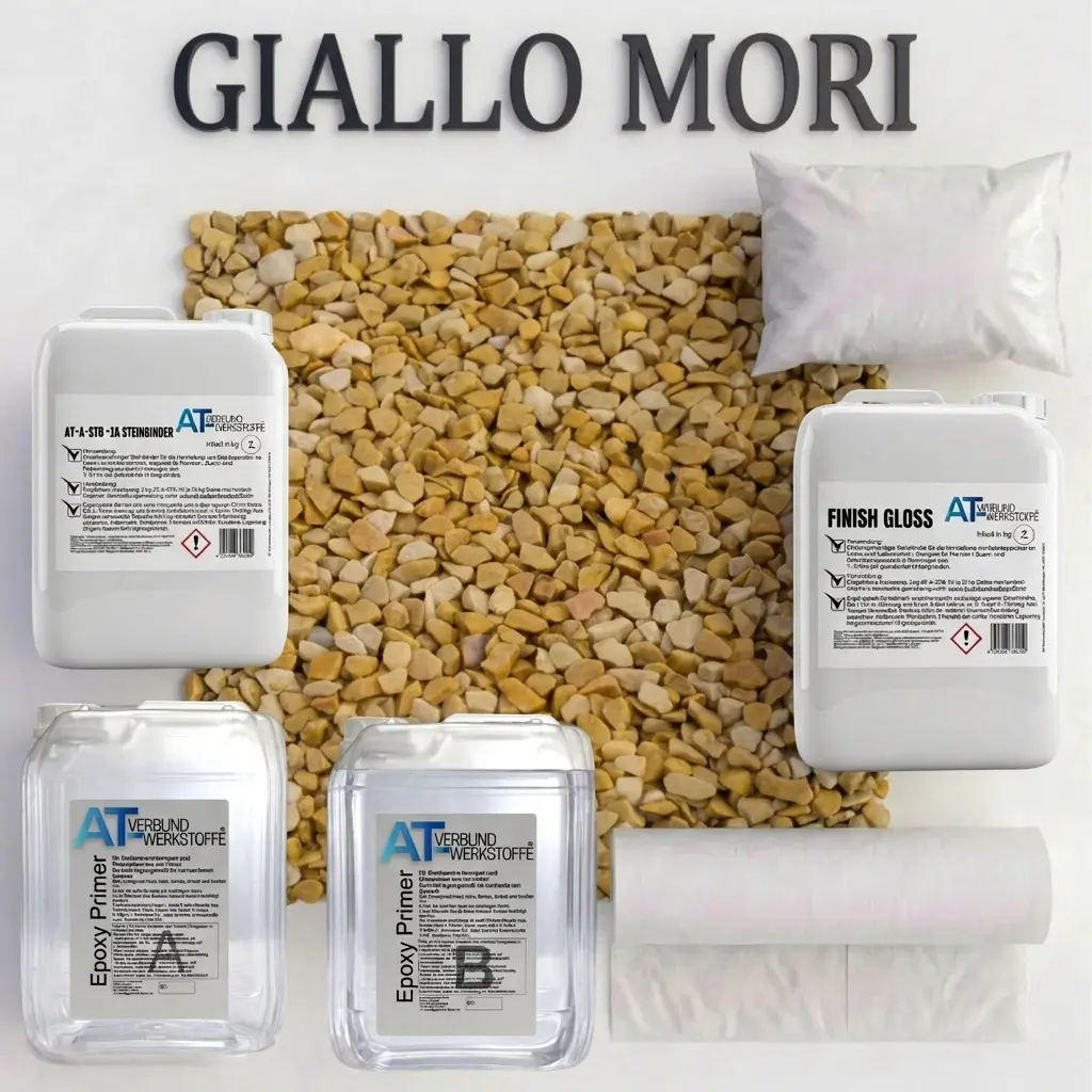Steinteppich Profi-Set Vlies | Giallo Mori | 2,5m² 