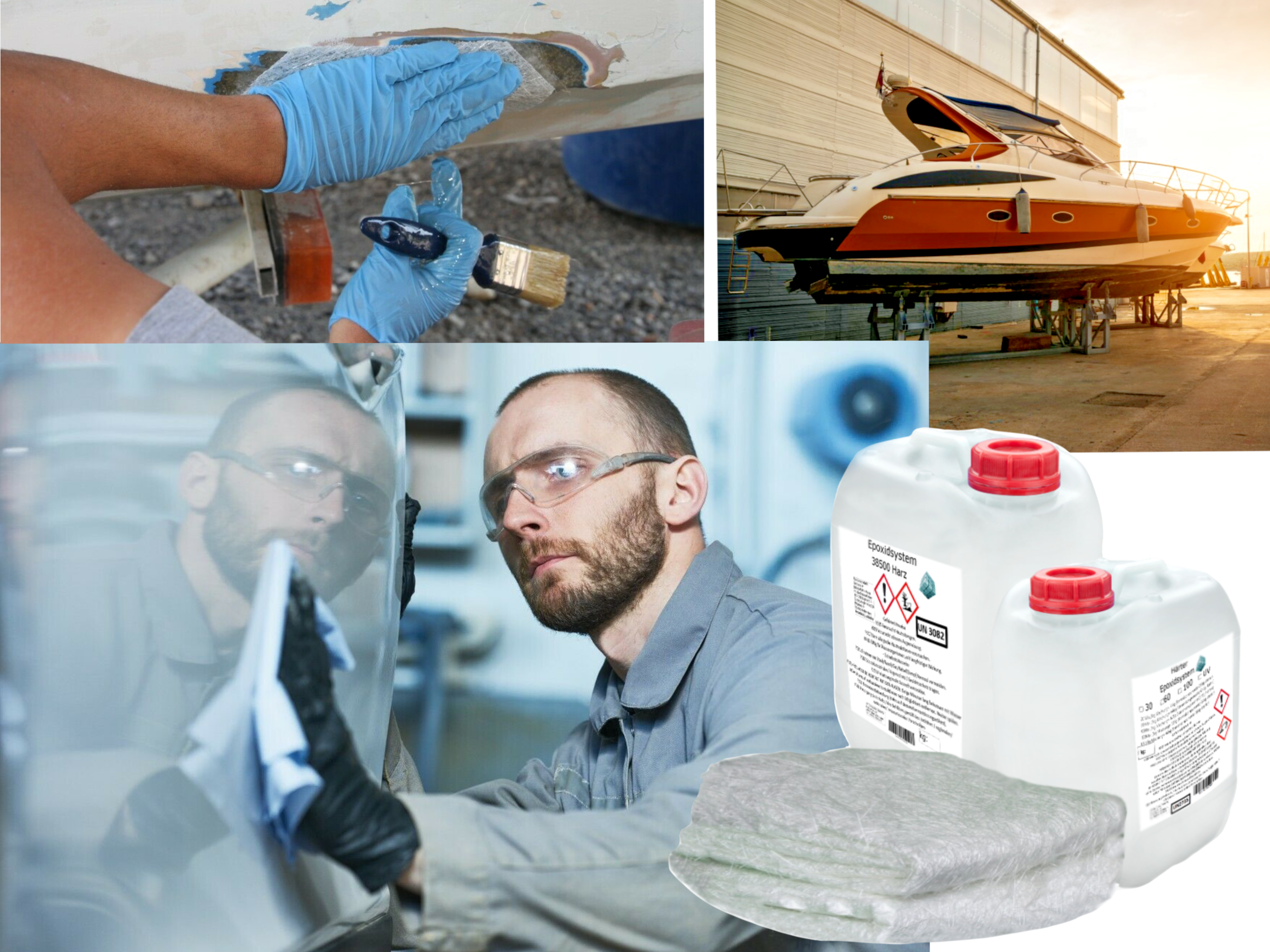 GFK-Set: 3 kg Epoxidharz + Glasfasermatte 300 g/m² GFK-Set: 3 kg Epoxidharz + Glasfasermatte 300 g/m²