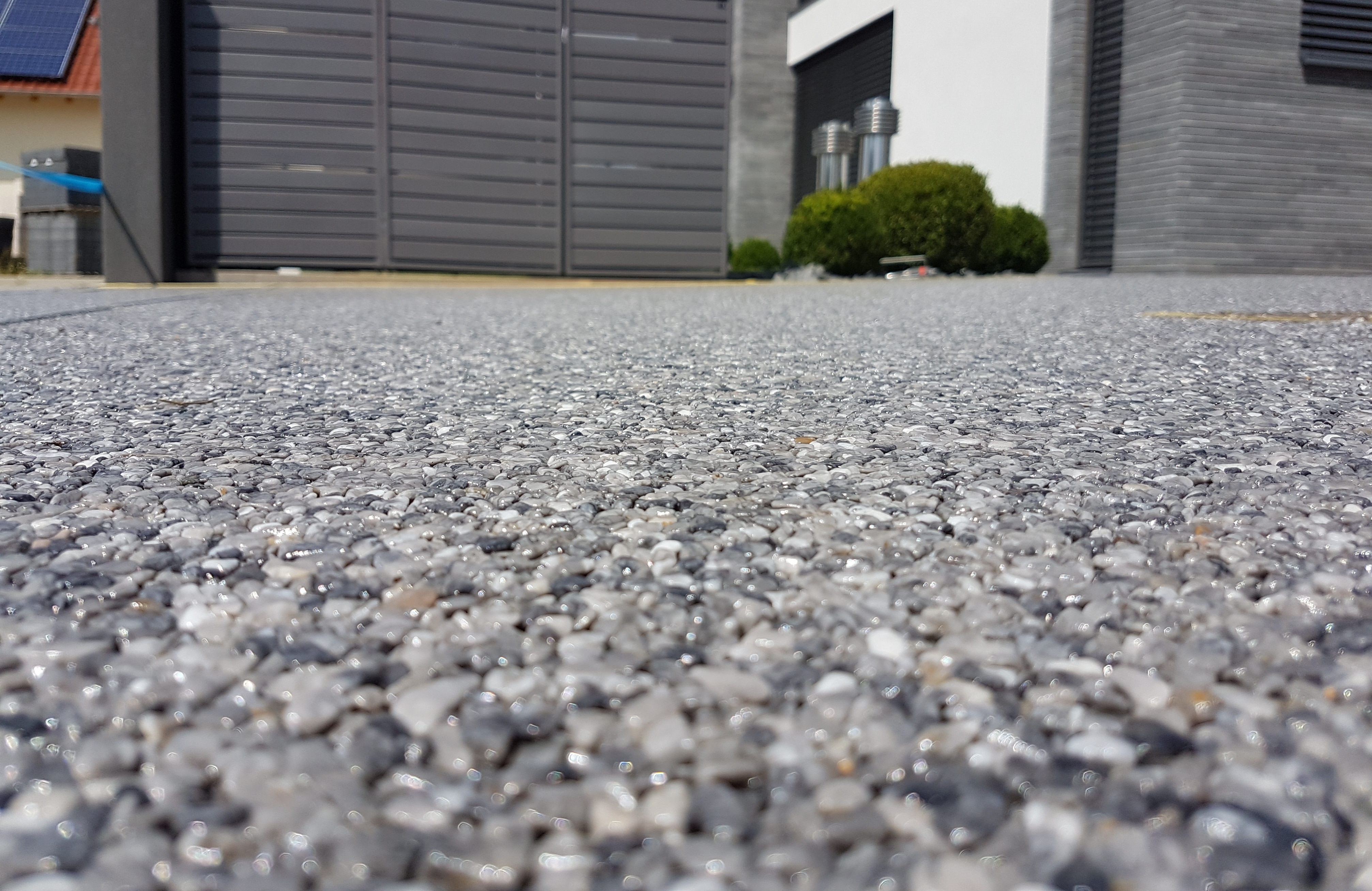 Terrasse selbst verlegt Steinteppich