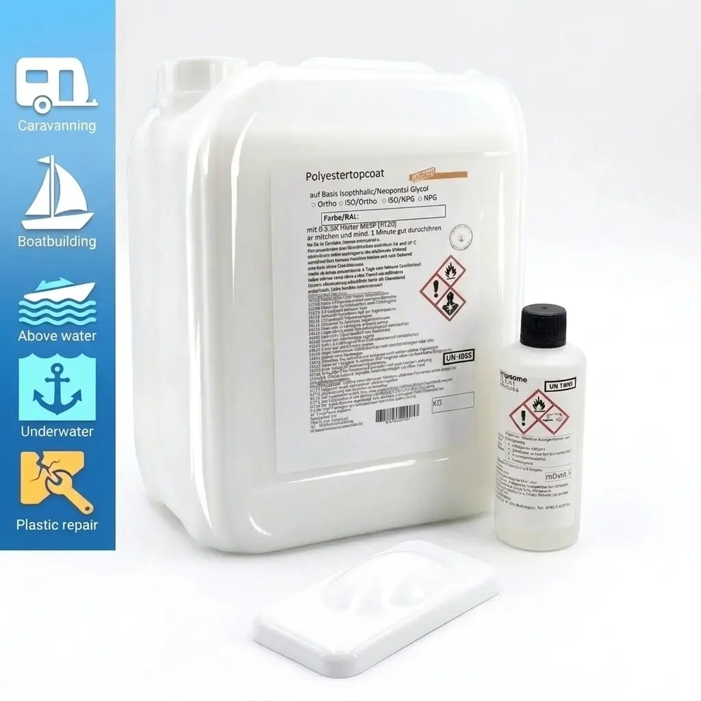 Topcoat ISO/NPG + Härter | weiss | UV echt | Über- & Unterwasser | chemisch stabil
