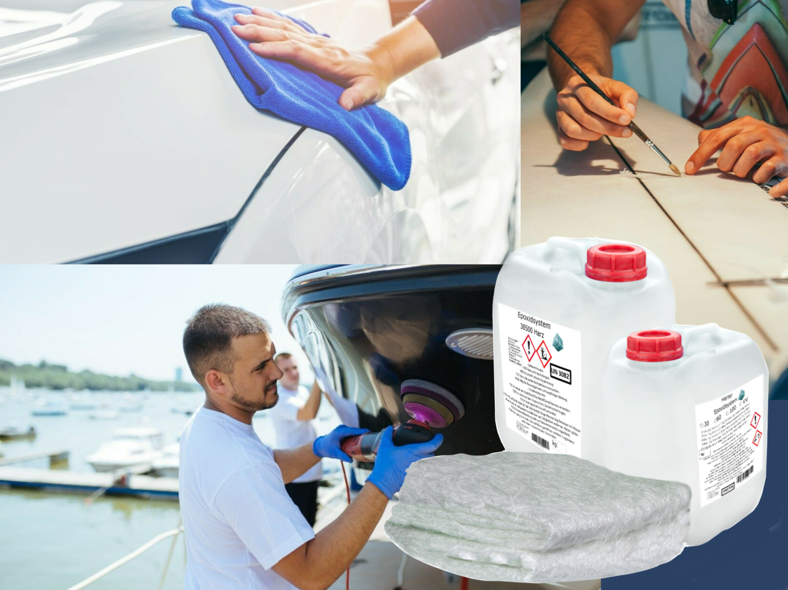 GFK-Set: 5 kg Epoxidharz glasklar+9 m² Glasfasermatte 450g/m² Wohnmobil Teich Pool Reparatur GFK-Set: 5 kg Epoxidharz glasklar+9 m² Glasfasermatte 450g/m² Wohnmobil Teich Pool Reparatur