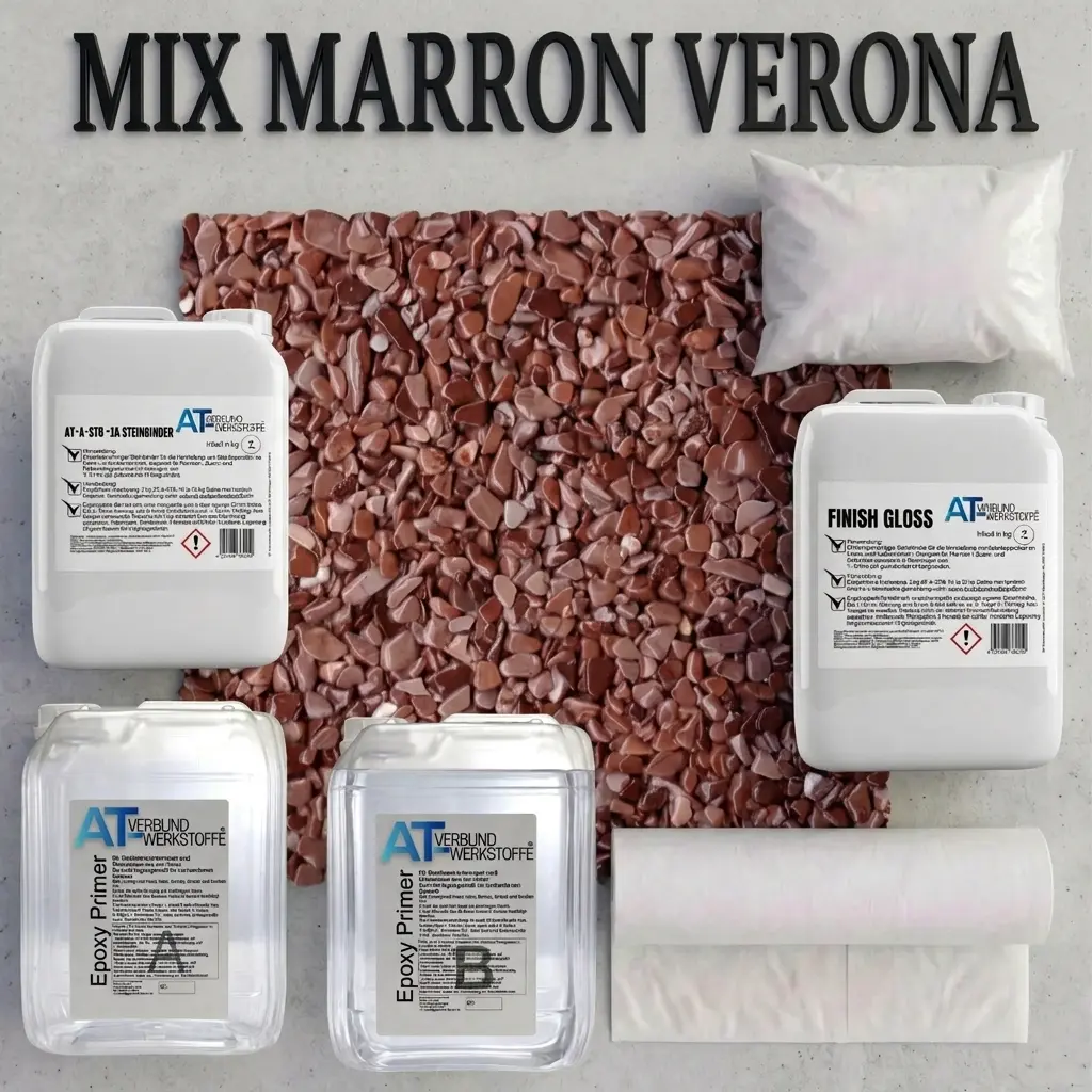Steinteppich Profi-Set Vlies | Mix Marron Verona | 2,5m² Steinteppich Profi-Set Vlies | Mix Marron Verona | 2,5m²