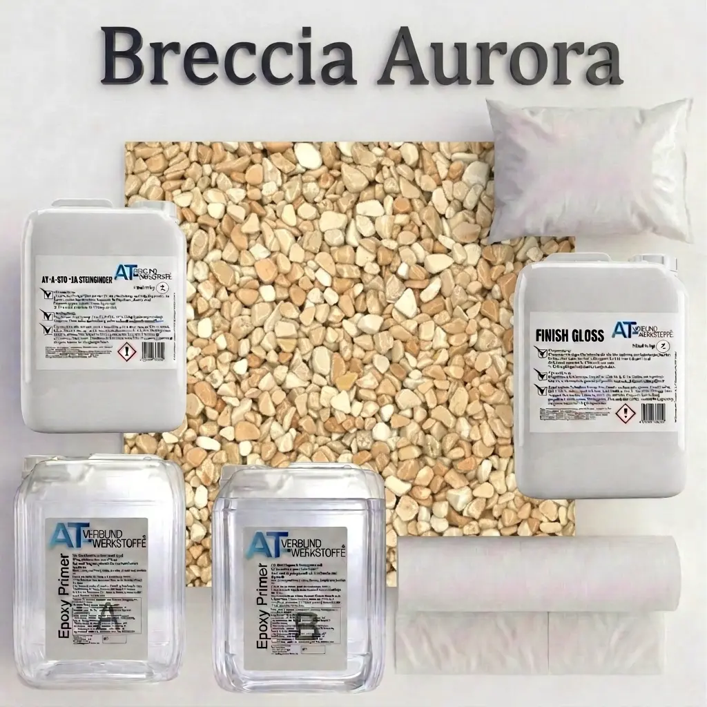 Steinteppich Profi-Set Vlies | Breccia Aurora | 2,5m²