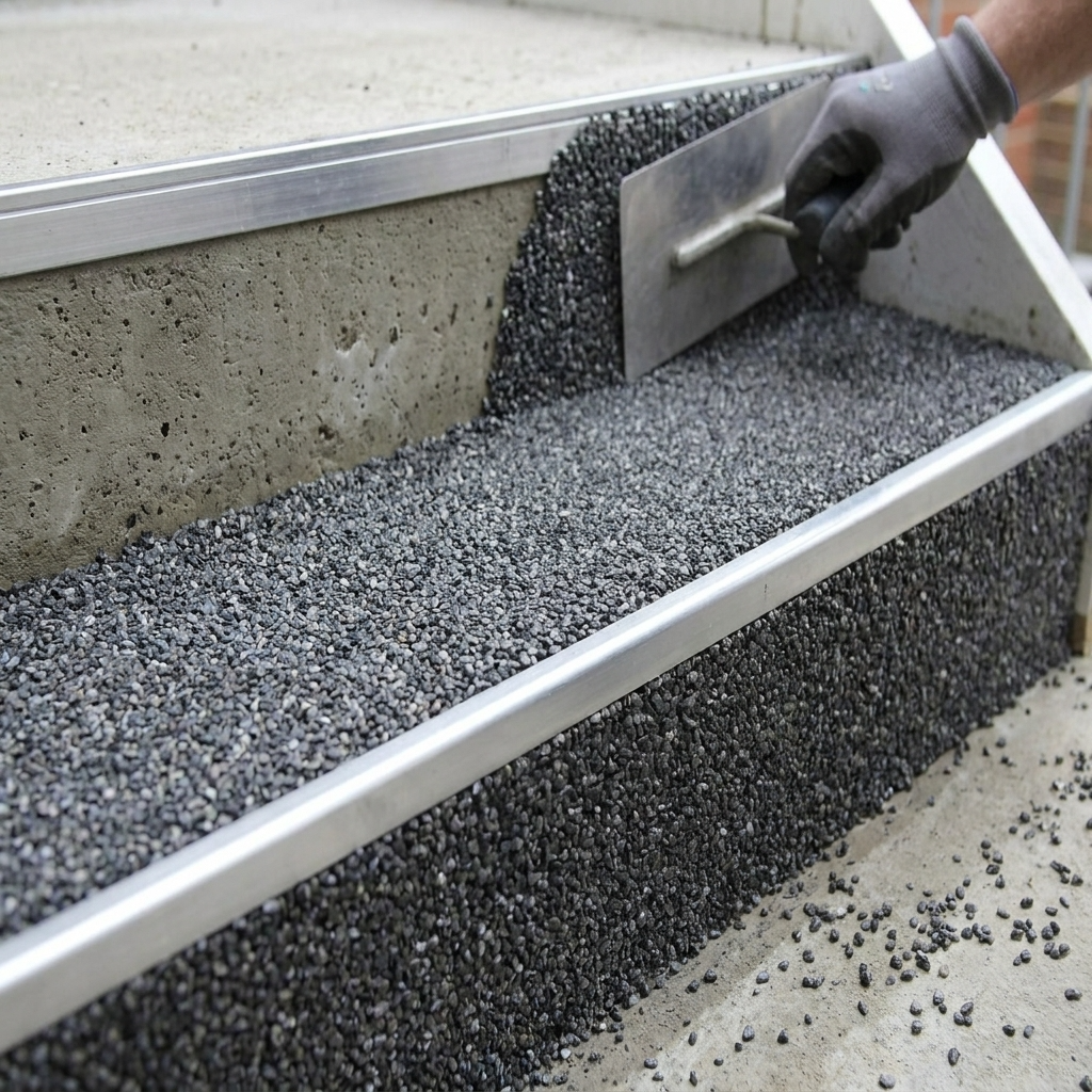 Steinteppich senkrecht Wand