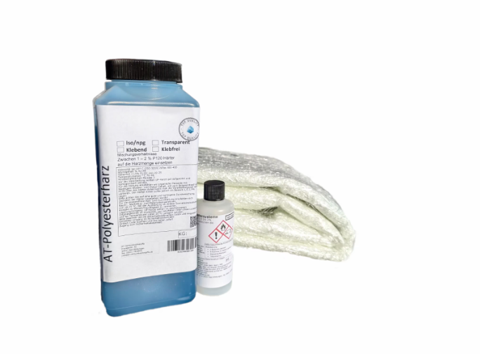 GFK-Set: 5kg Polyesterharz+Glasfilamentgewebe 160 g/m² GFK-Set: 5kg Polyesterharz+Glasfilamentgewebe 160 g/m²