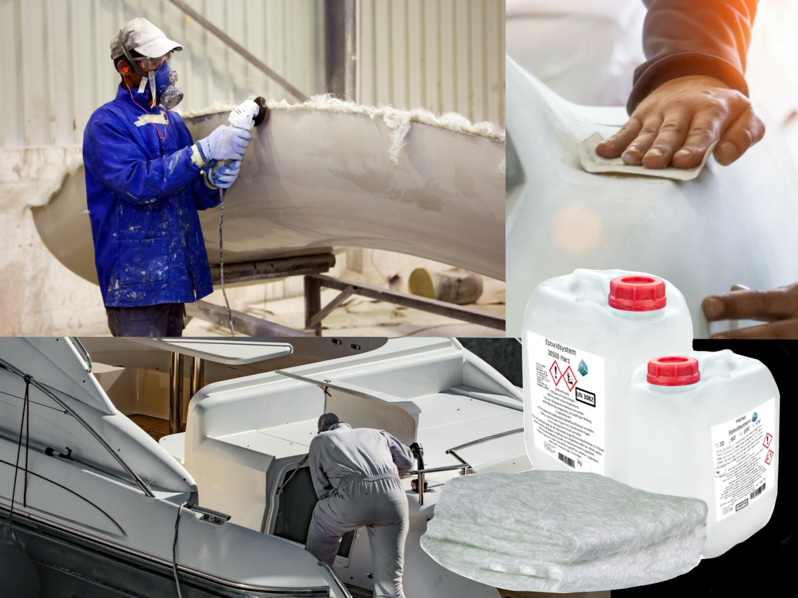 GFK-Set: 4kg Epoxidharz + 3m² Glasfasermatte 450g/m² 