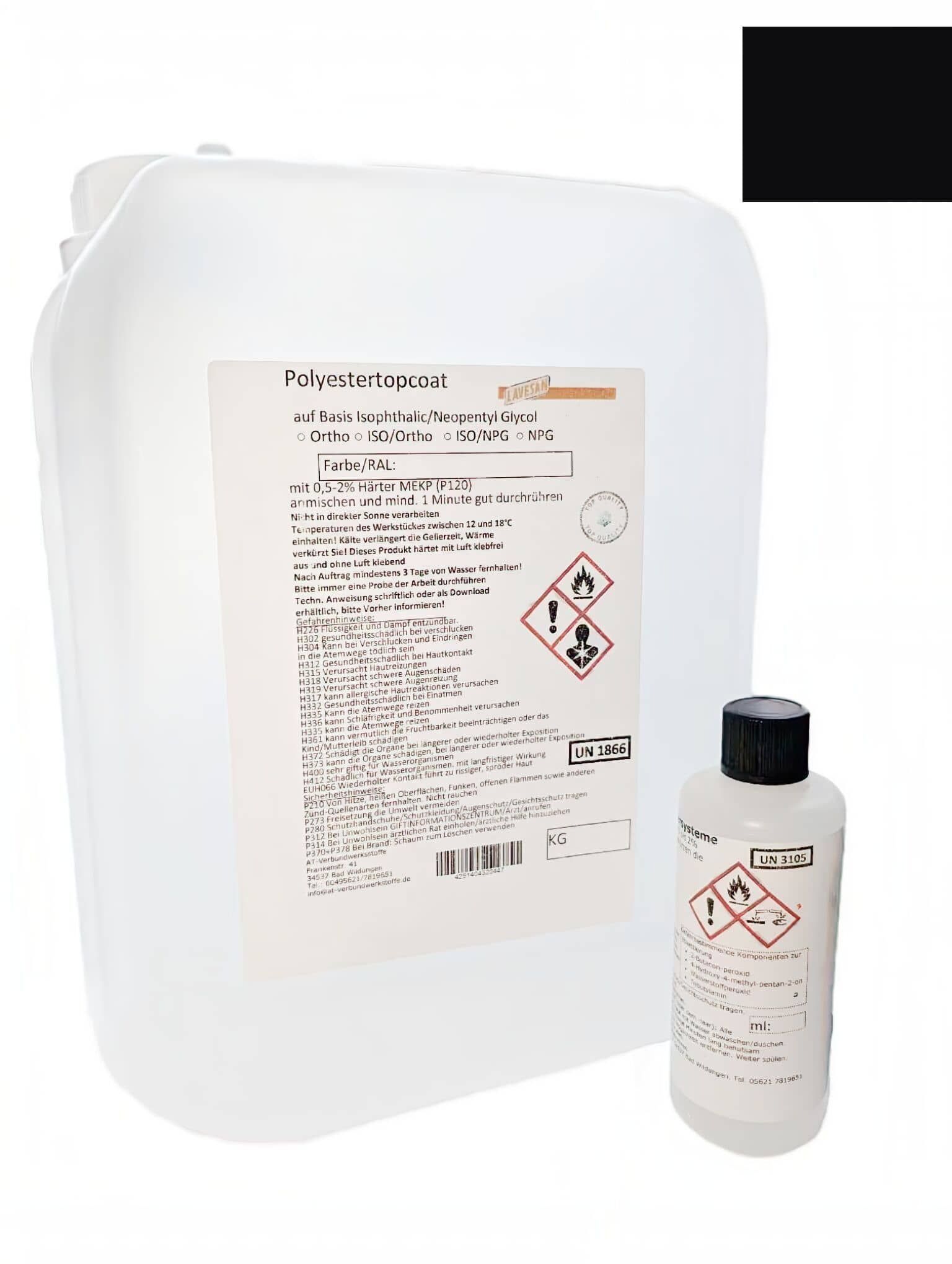 Topcoat ISO/NPG inkl. Härter - Schwarz RAL 9005