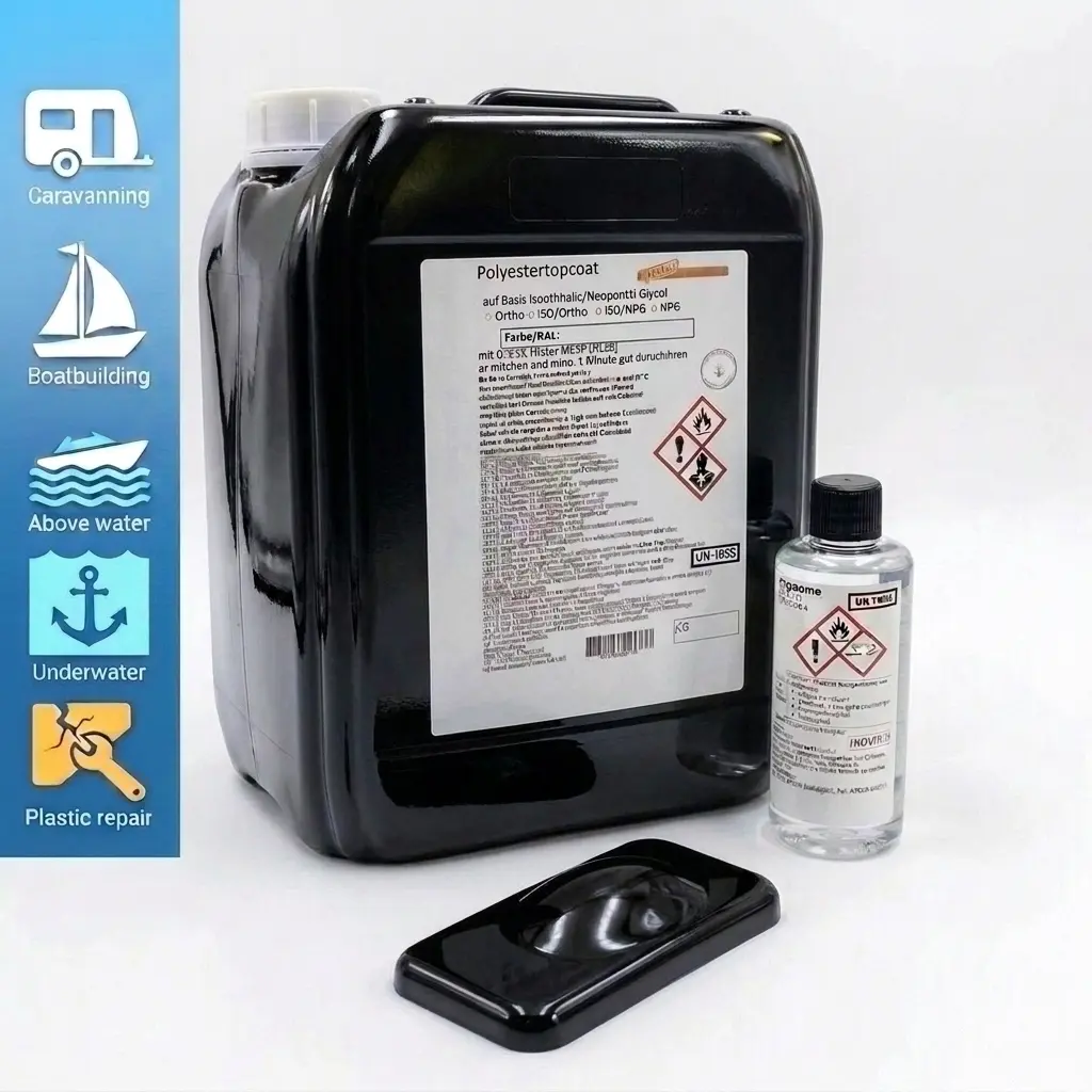 Topcoat iso + Härter | schwarz | UV-stabil | Über- & Unterwasser einsetzbar | hohe Deckkraft