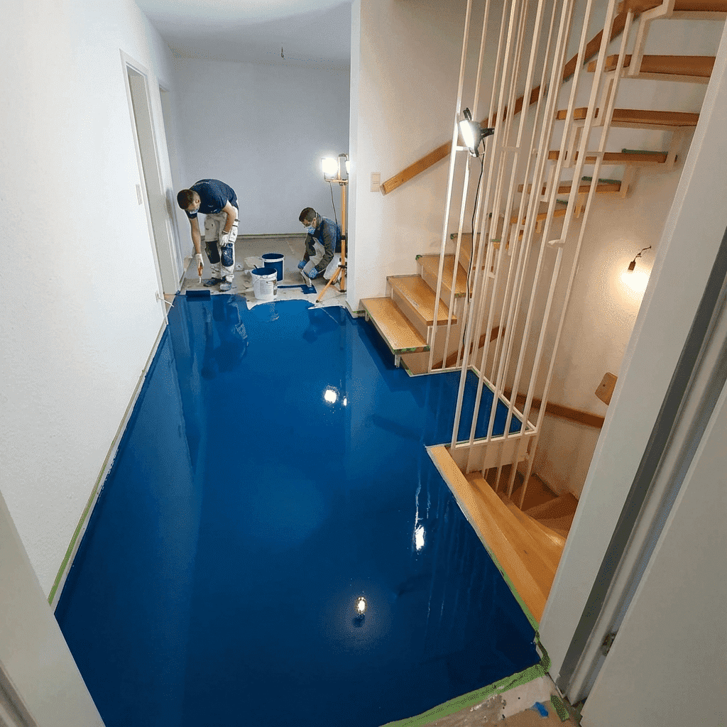 Epoxidharz Bodenbeschichtung AT-EDF 100| Siginalblau 5005 Epoxidharz Bodenbeschichtung AT-EDF 100| Siginalblau 5005