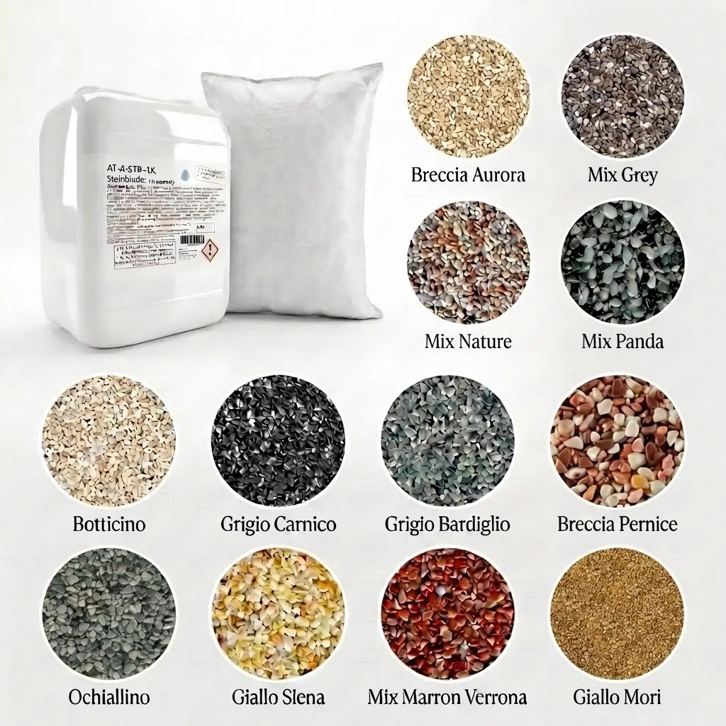 Steinteppich Set | 10kg Marmor | 0,8kg Binder | ca. 1m²