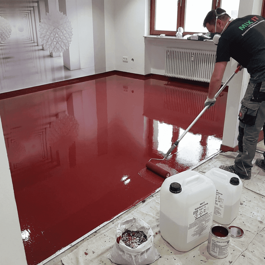 Epoxidharz Bodenbeschichtung AT-EDF 100|Purpurrot 3004