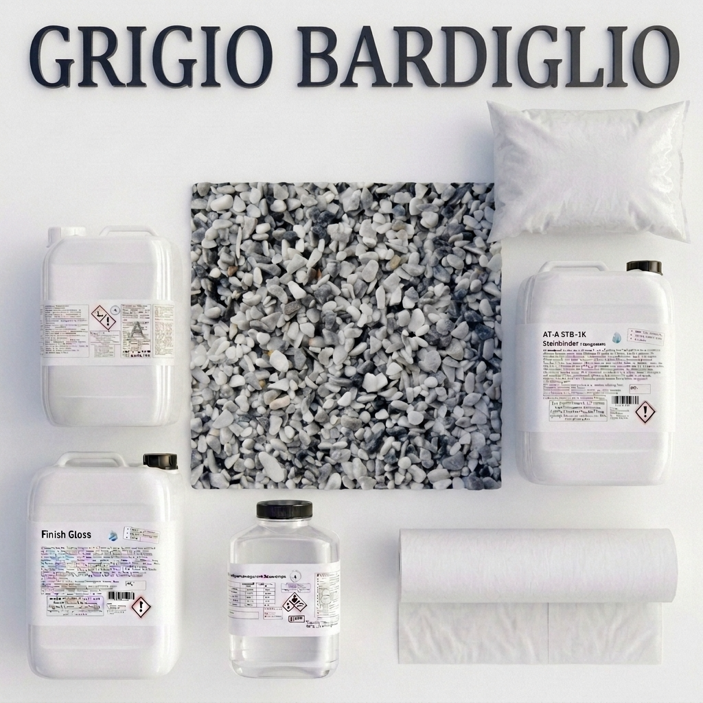 Steinteppich Profi-Set Vlies | Grigio Bardiglio | 2,5m² Steinteppich Profi-Set Vlies | Grigio Bardiglio | 2,5m²